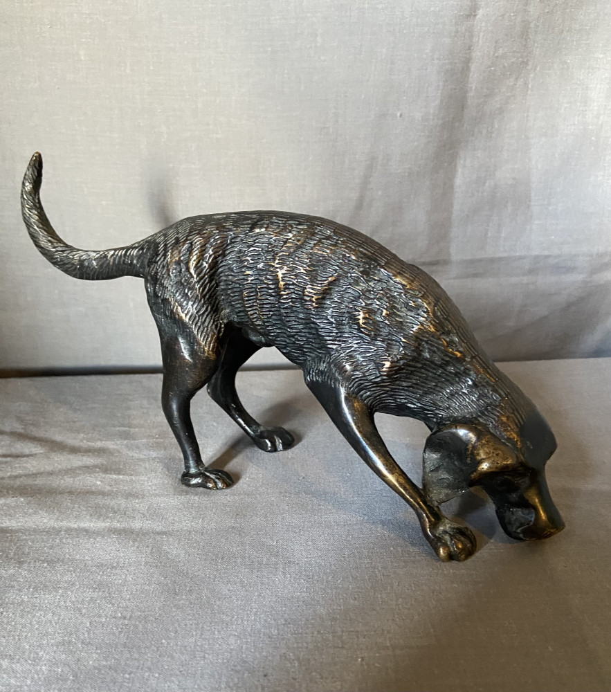 Hallow Bronzed Statue of a dog