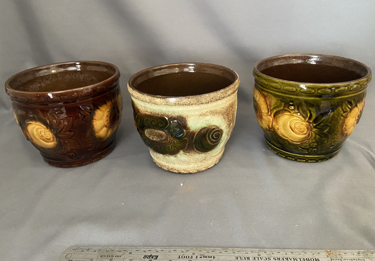 3 Vintage West German pots