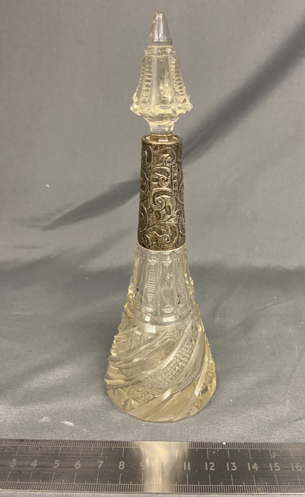 Stirling Silver Hallmarked bottle by Charles May, Birmingham,