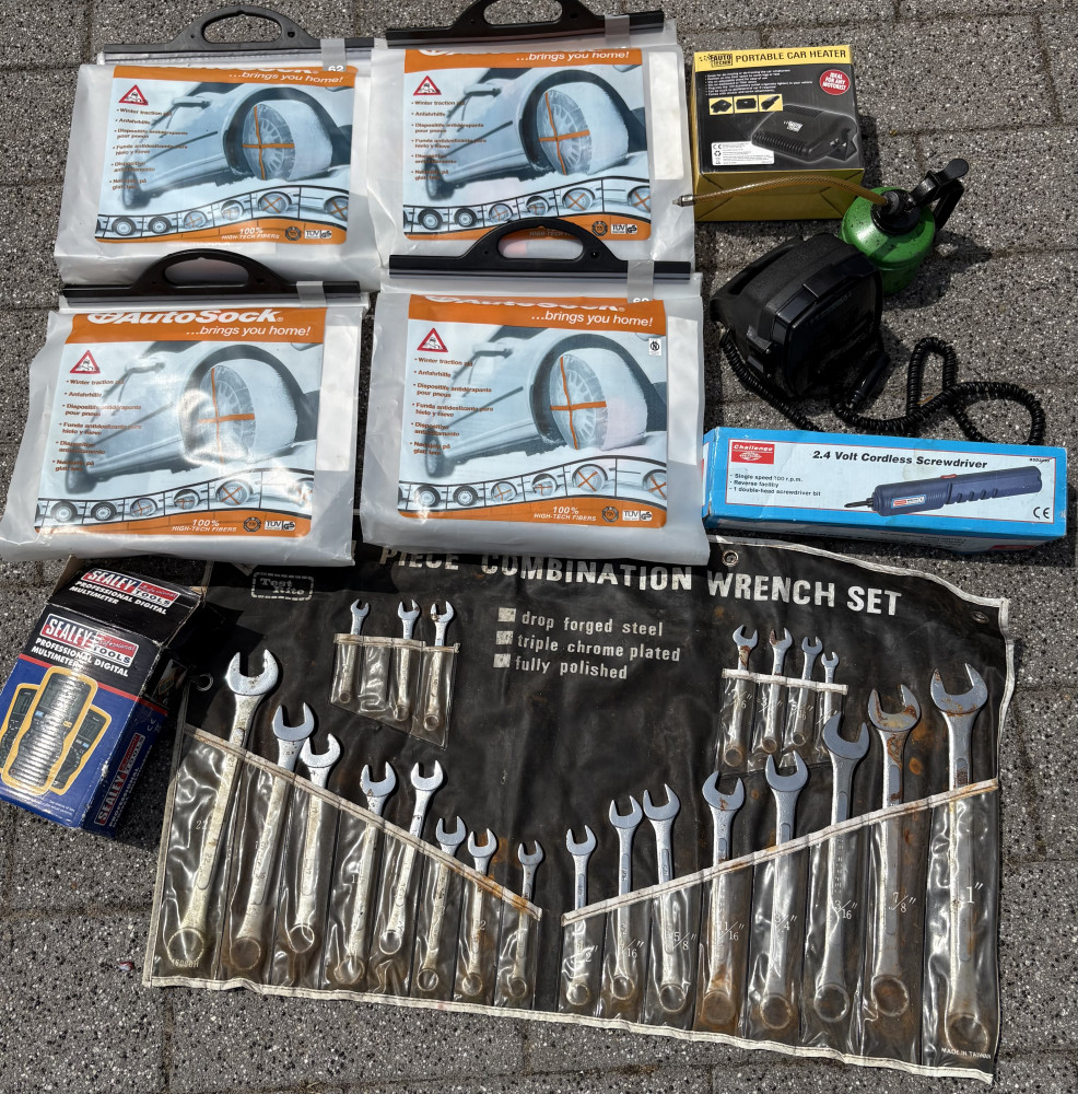 Garage tools and snow shoes