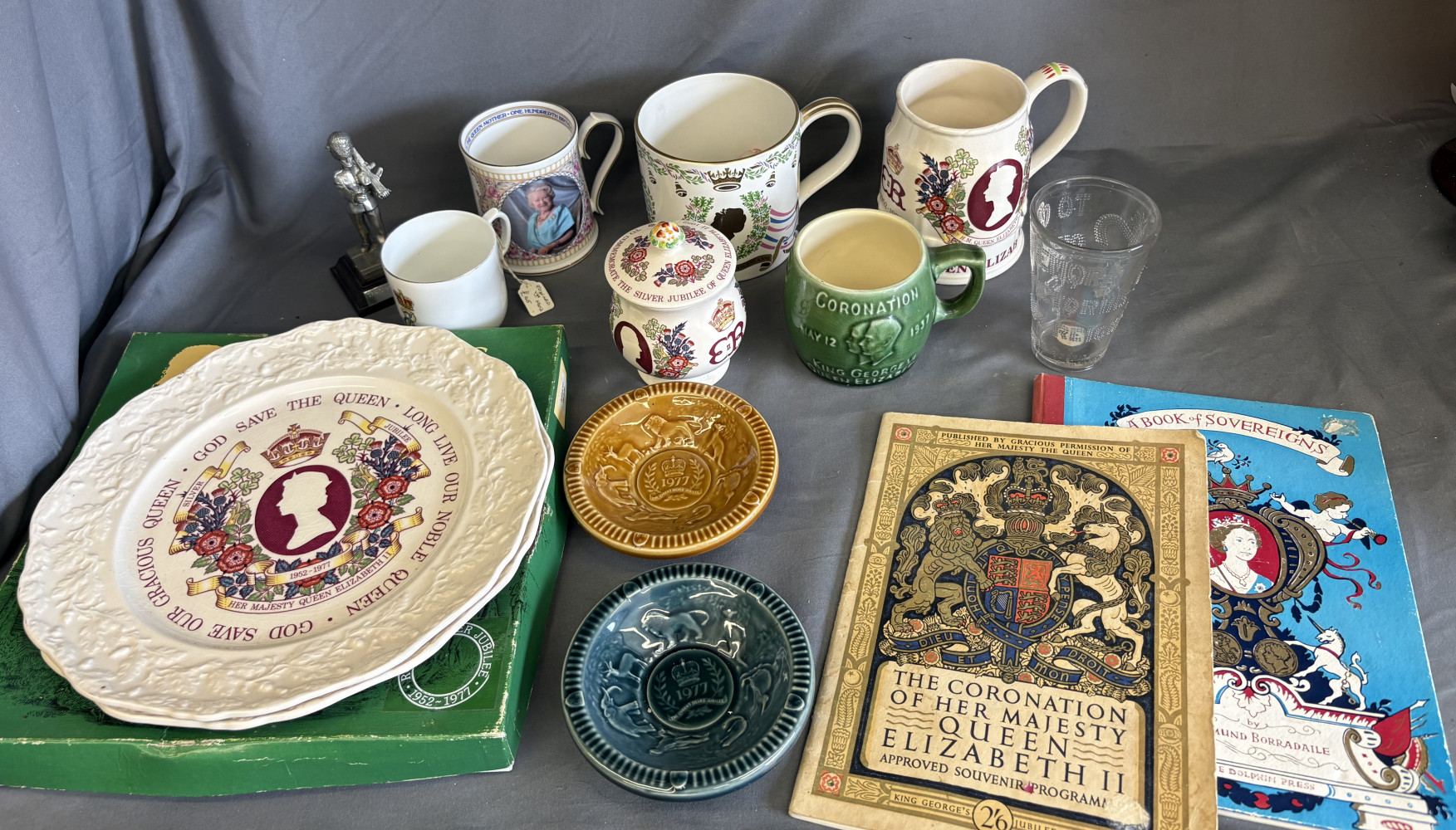 Large royal collection including rare mugs, shaving mug, wade bowls, and coronation programme