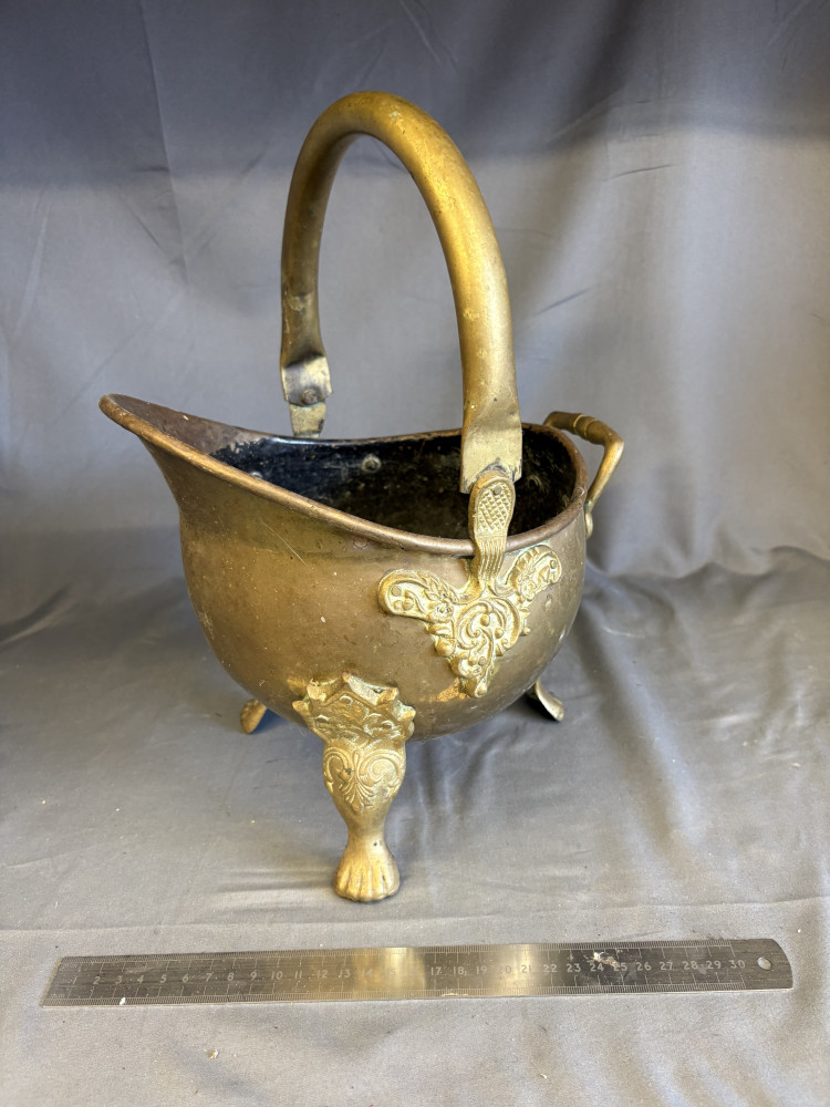 Small brass coal scuttle
