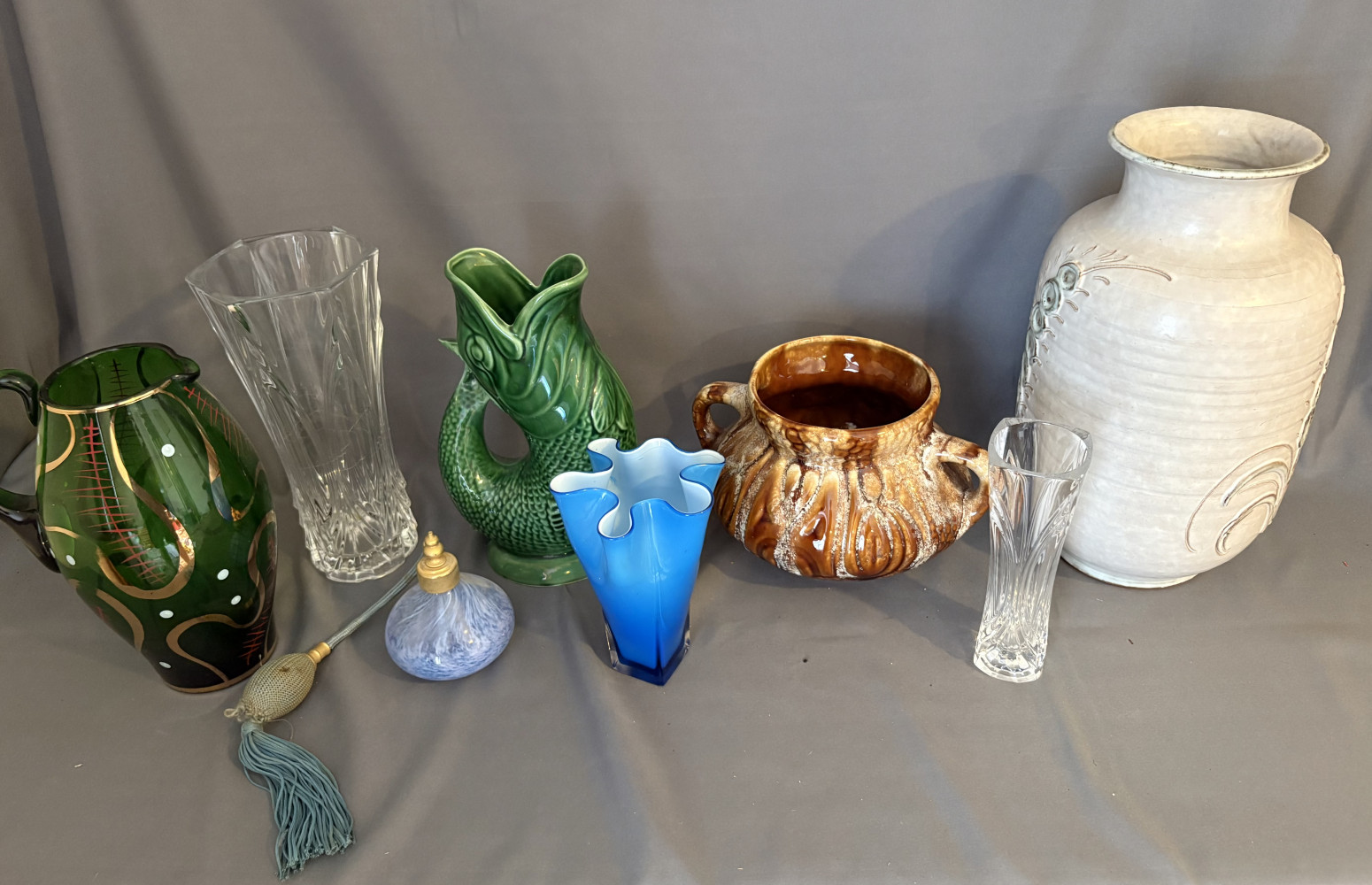 Vases, retro ceramics and perfume atomiser