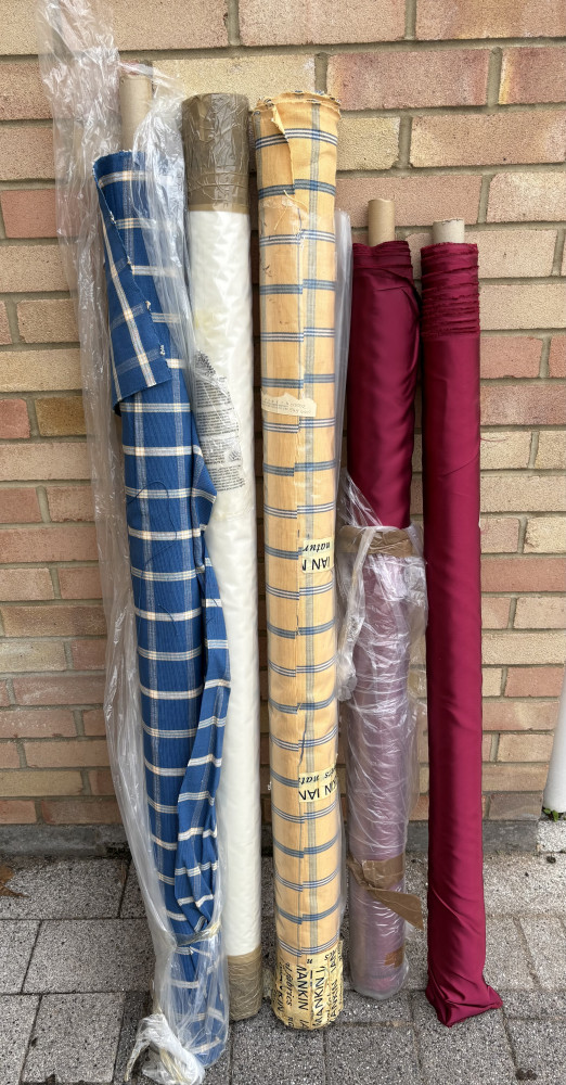 5 Rolls of fabric used for reupholstering cost a fortune to buy new