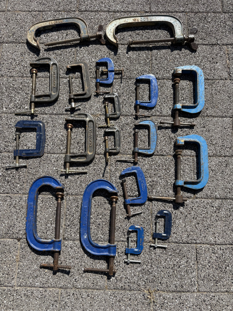 Large lot of mixed clamps