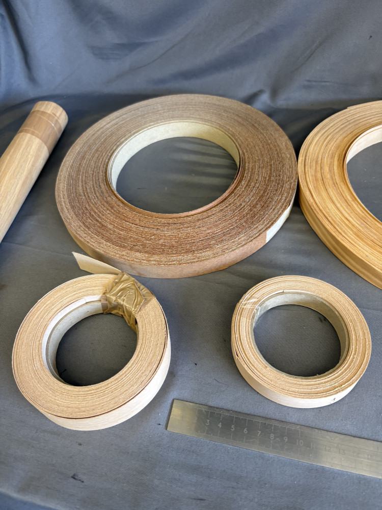 Rolls of wood veneer