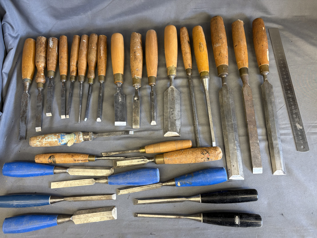 Large lot of Quality Marples Chisels and other branded Chisels