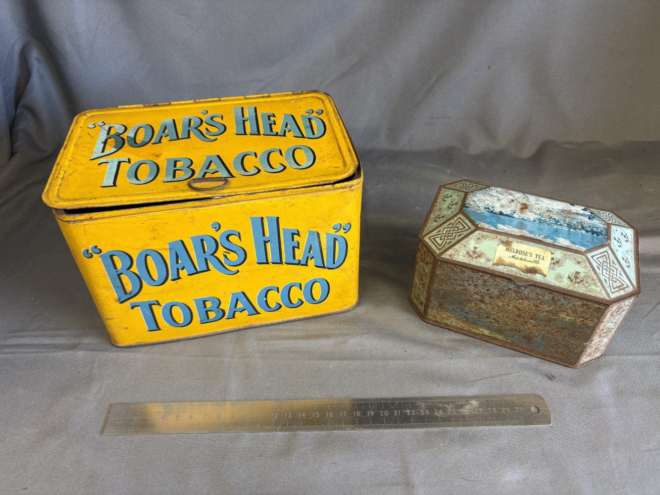 Super rare “Boars Head Tobacco” tin and other tin