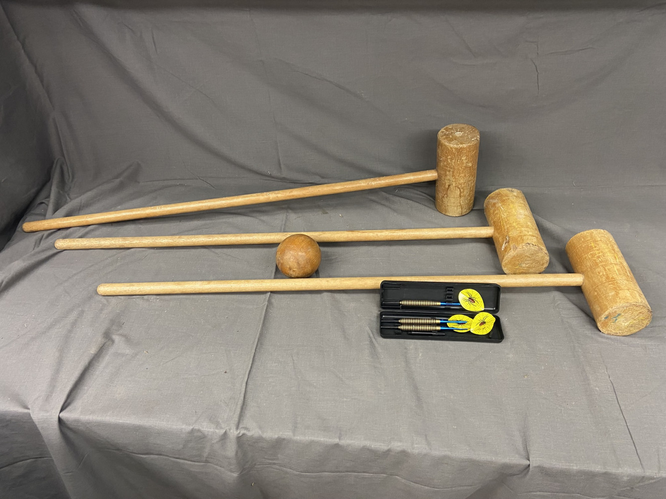 Croquet Mallets, ball and Darts