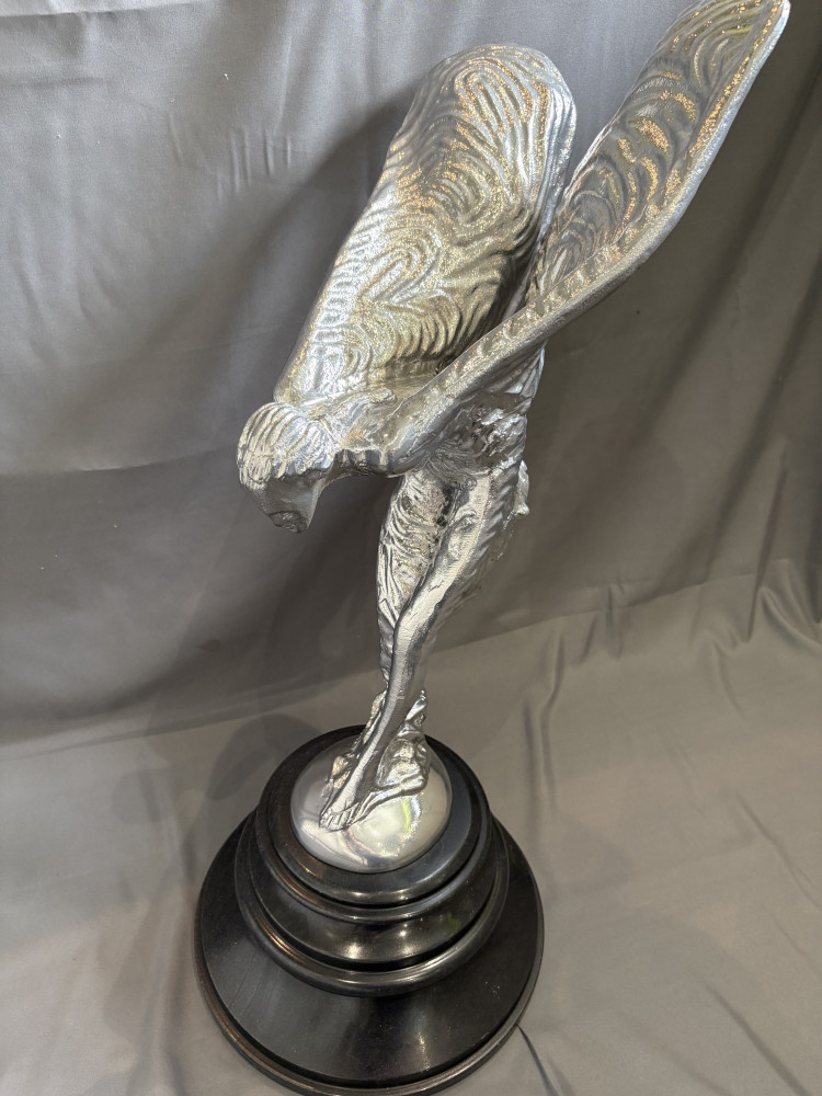 Heavy 70cms tall Rolls Royce Metal Statue