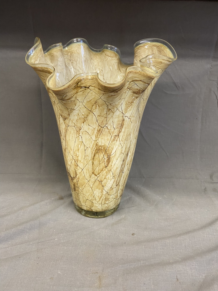 Large Krosno Handkerchief Glass Vase 