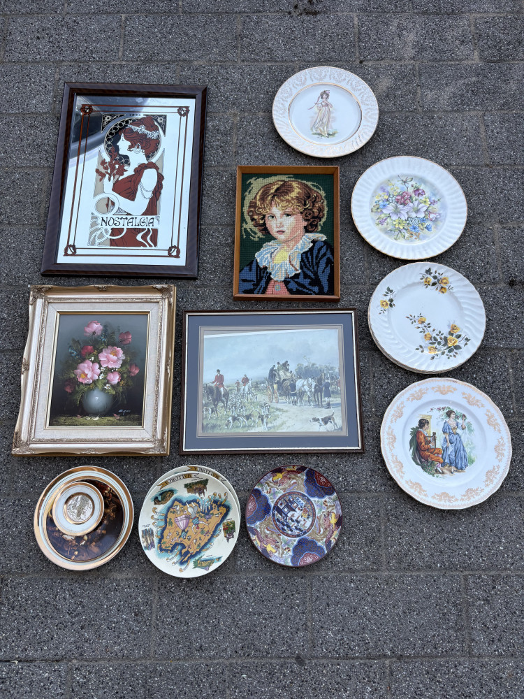 Vintage pictures and plates including Nostalgia Mirror