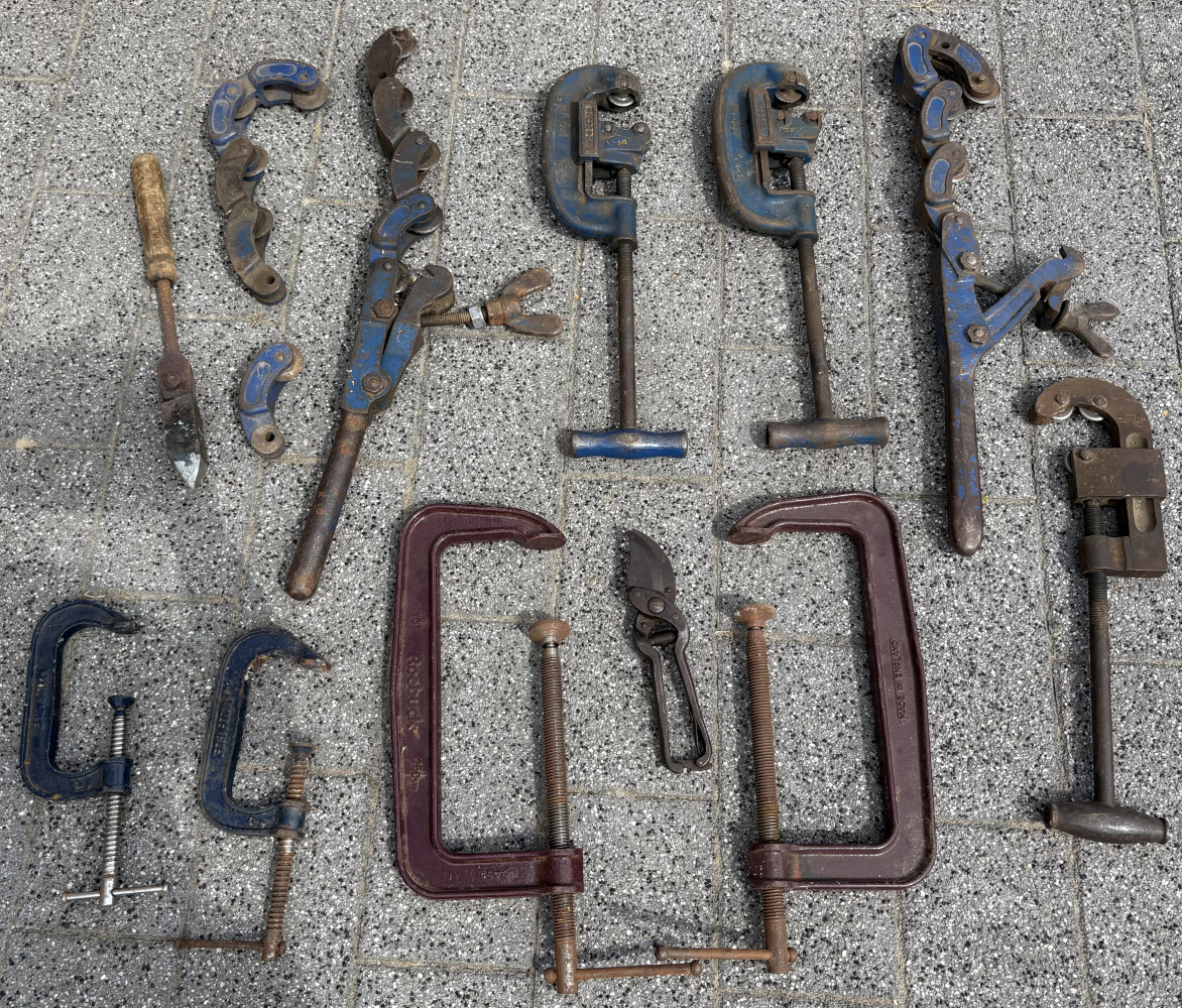 Large pipe cutters, clamps and other tools