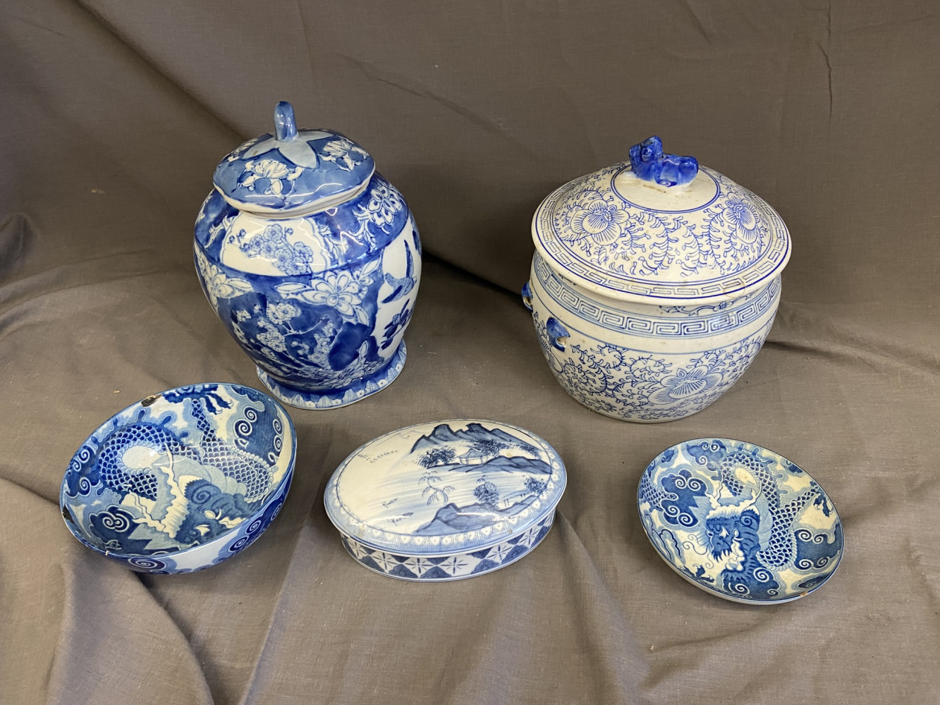 Blue and White pots and ginger jars