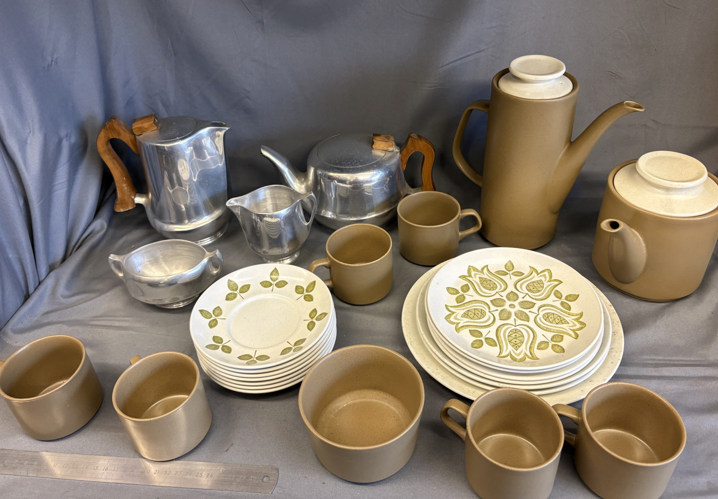 Vintage Picquot Ware teaset and Meakin ware tea and coffee set