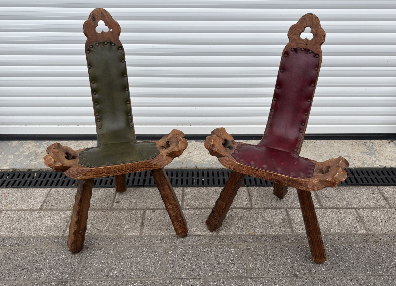 Pair of Repro Spanish Brutalist chairs