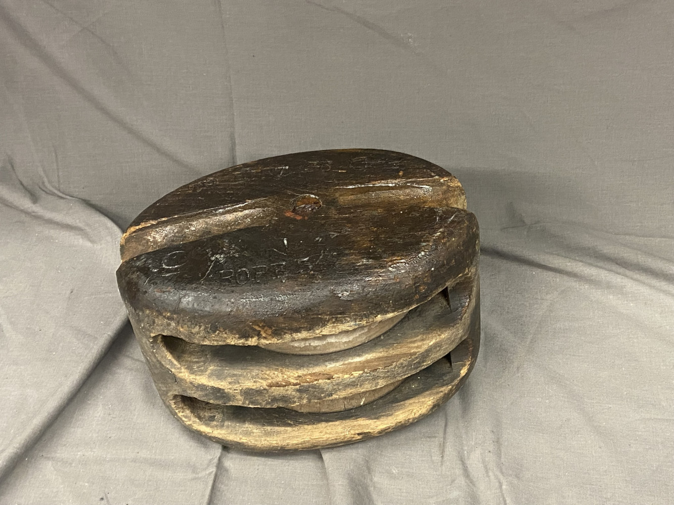 Maritime Military Vintage Pulley with Markings