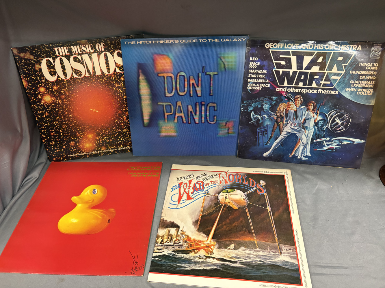 Hitch-Hiker's Guide to the Galaxy Part Two, cosmos, Starwars and War of the Worlds records