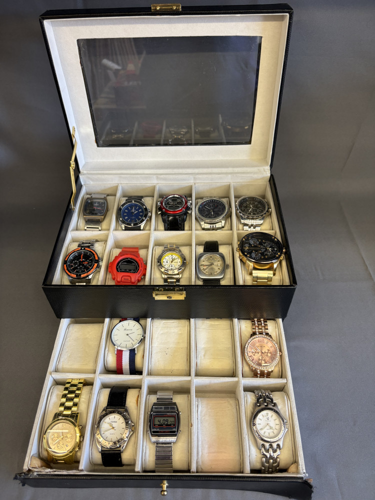 Watch box full of watches box is A/F to drawer