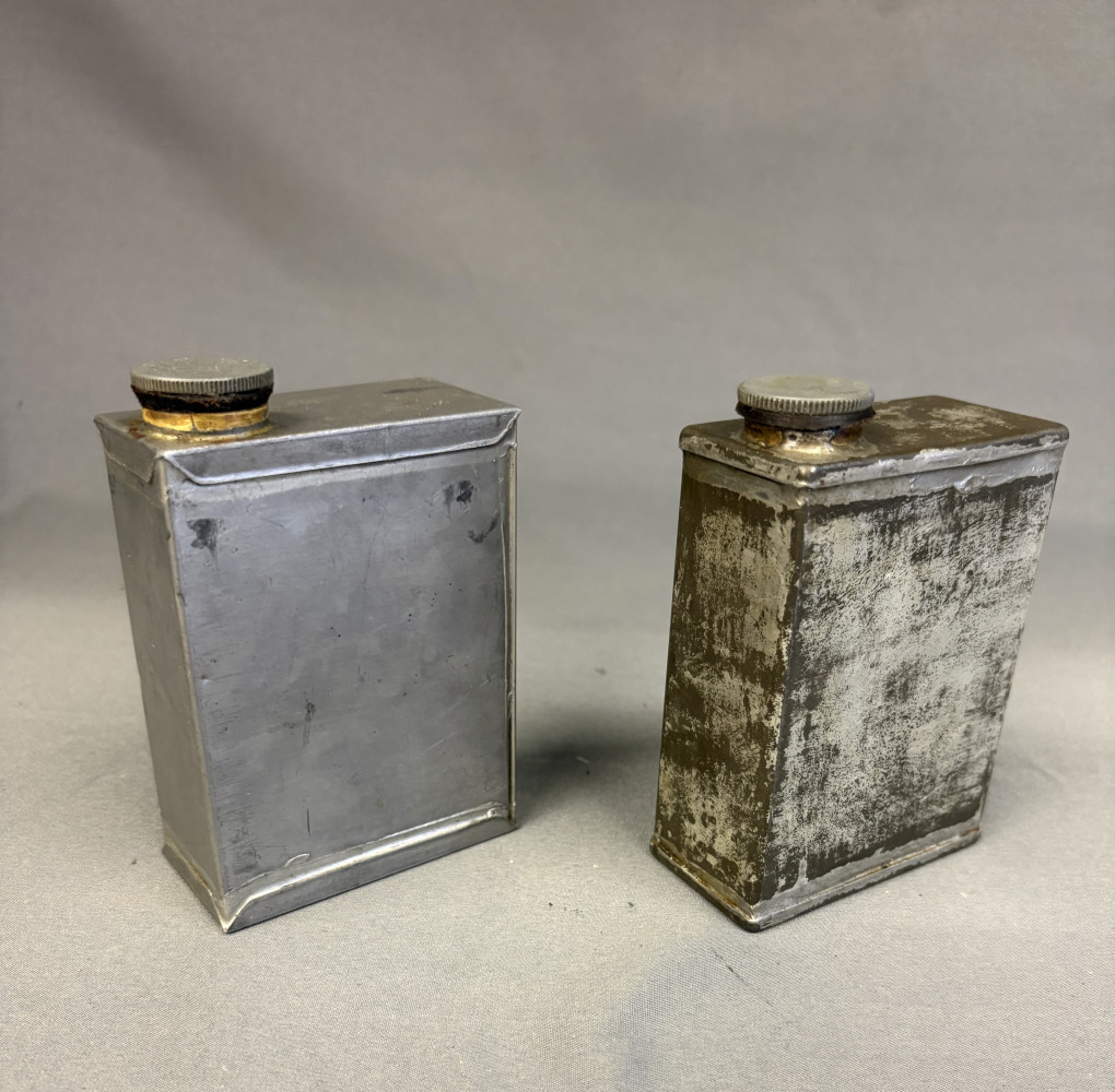 British Army Vickers Machine Gun oil tins from World War I or World War II