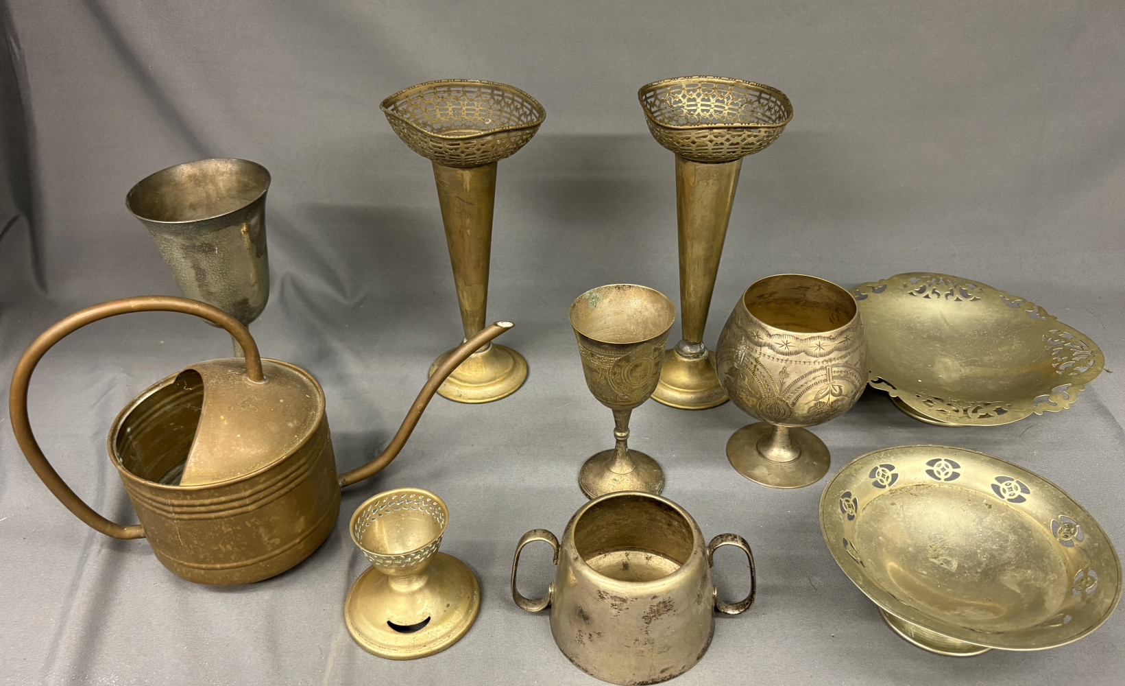 Mixed brass, EPNS and other metal ware
