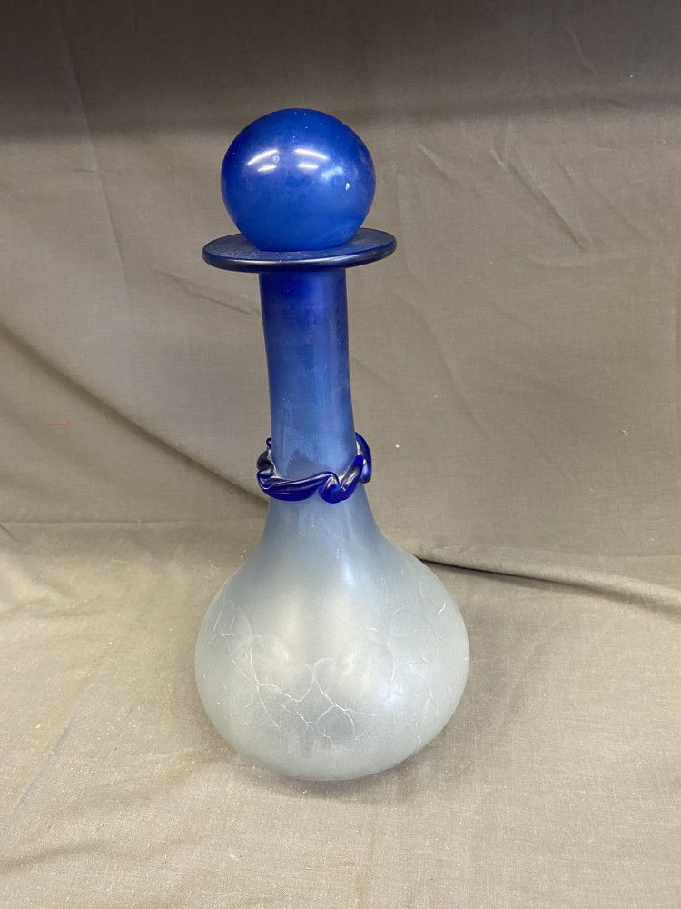 Mid Century blue Decanter 