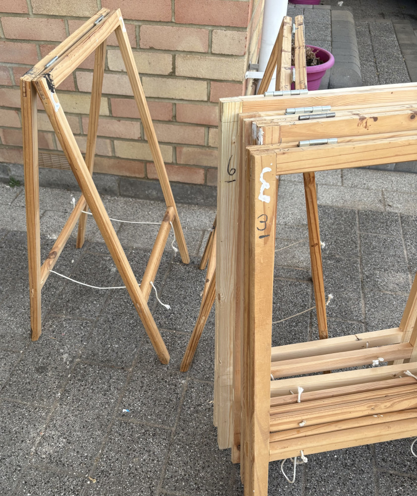 3 pairs of wooden Trestle legs
