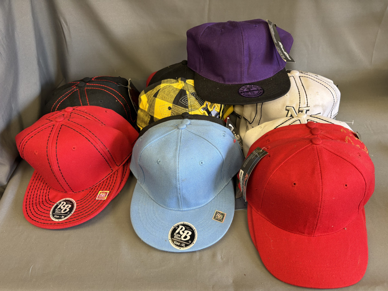 23 “RAW BLUE” Hats most with Tags