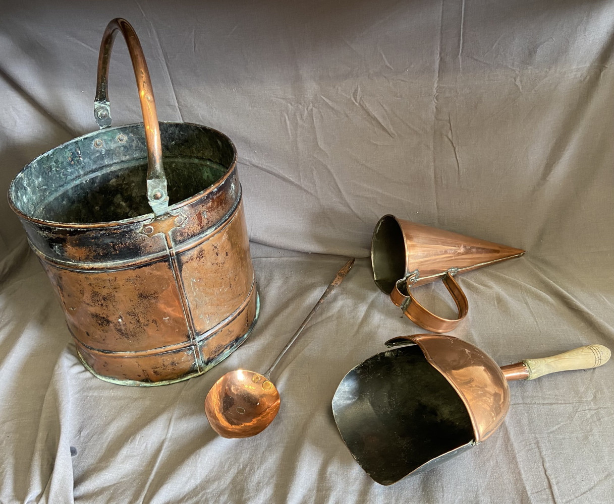 Copper bucket and tools