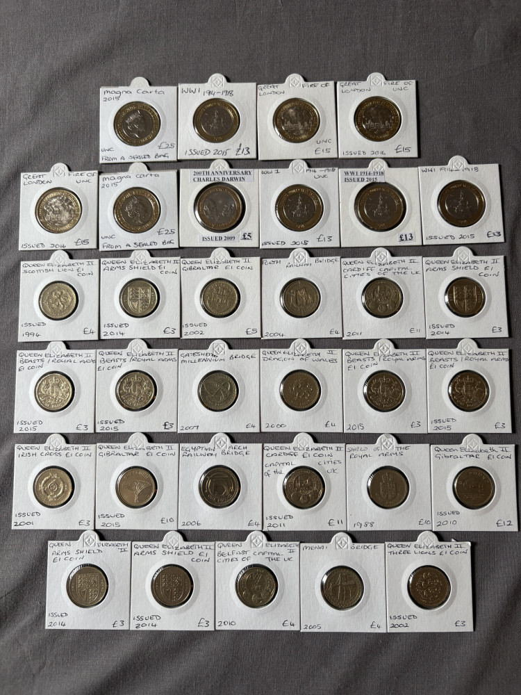 Collectable £1 and £2 pound coins from a deceased dealer their value on these is £269