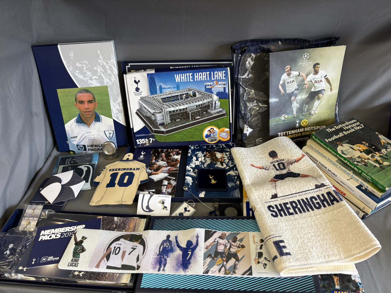 Large lot of Tottenham memorabilia, membership packages, pin badges and loads of other items
