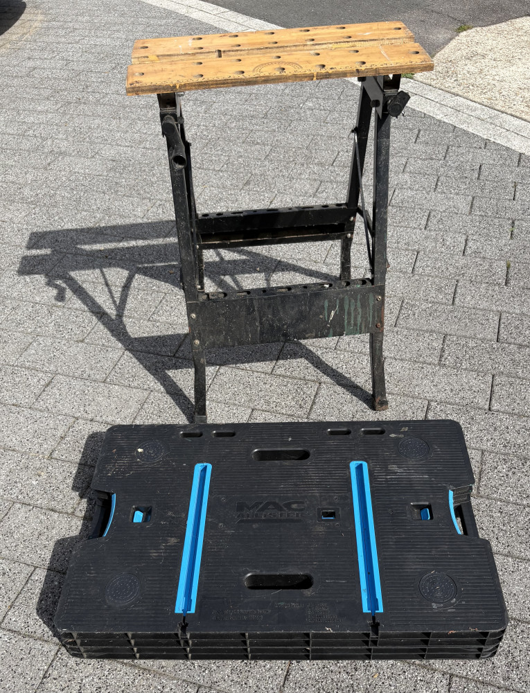 Folding work bench and Mac Allister folding work bench stand