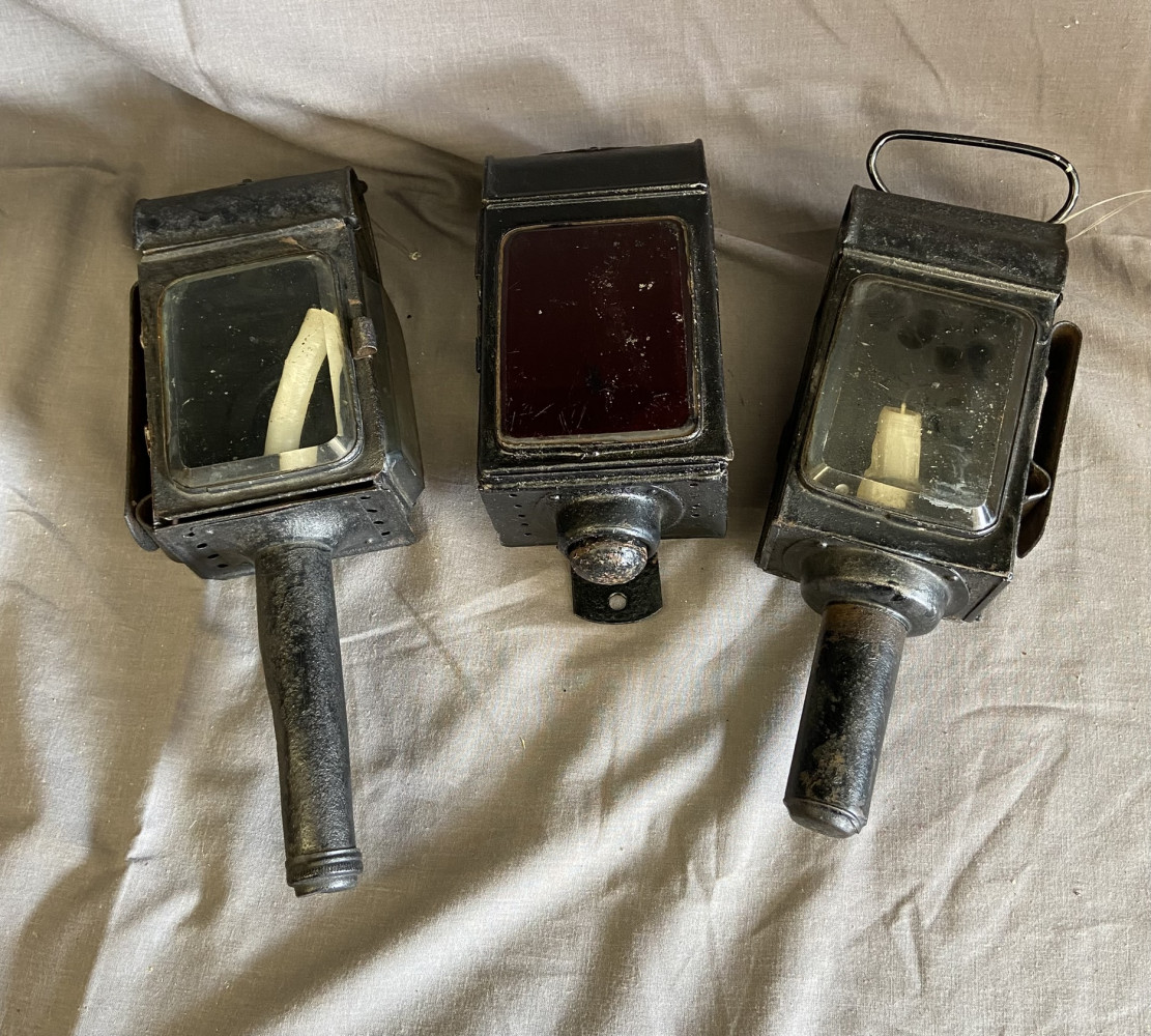 3 Vintage Cart Lamps