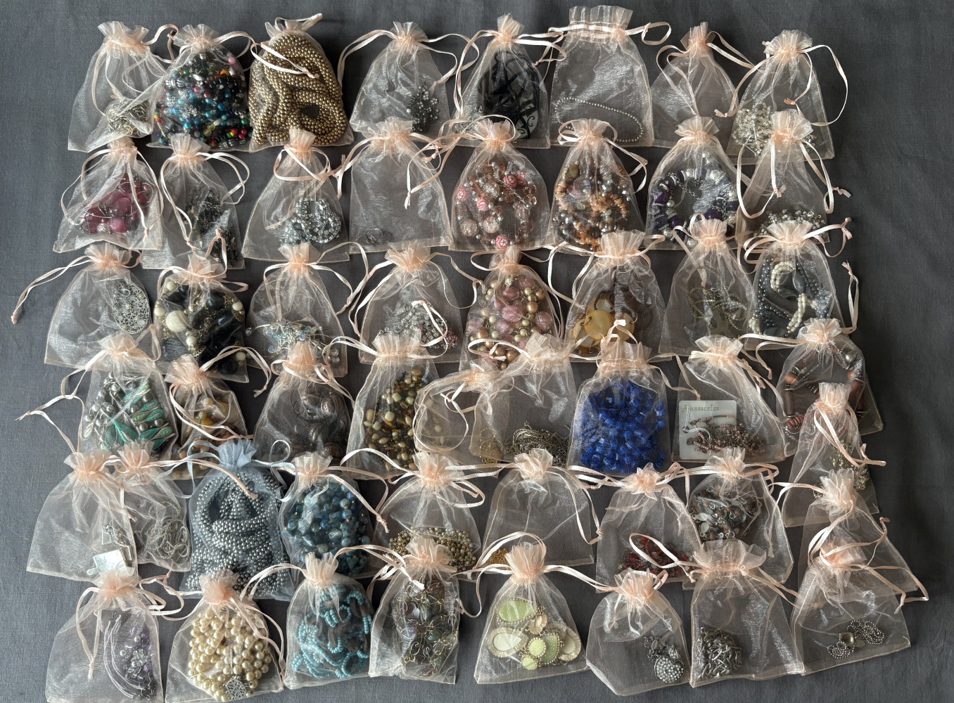 50 bags of jewellery items, various necklaces, bangles etc