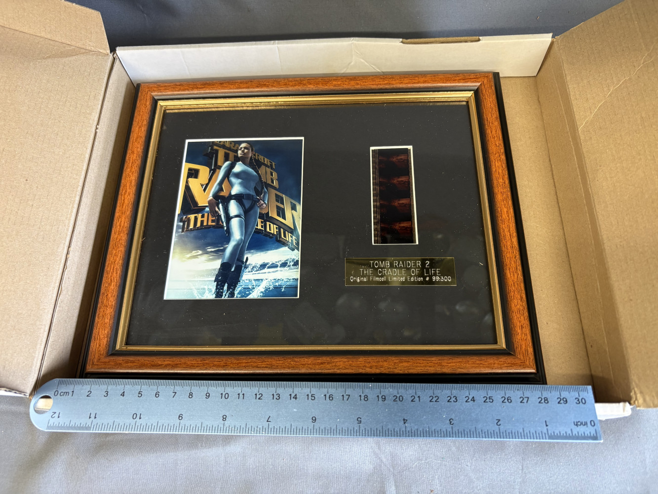 Limited-edition framed 35mm film cell display for Lara Croft Tomb Raider: The Cradle of Life (2003) frame 26cms wide