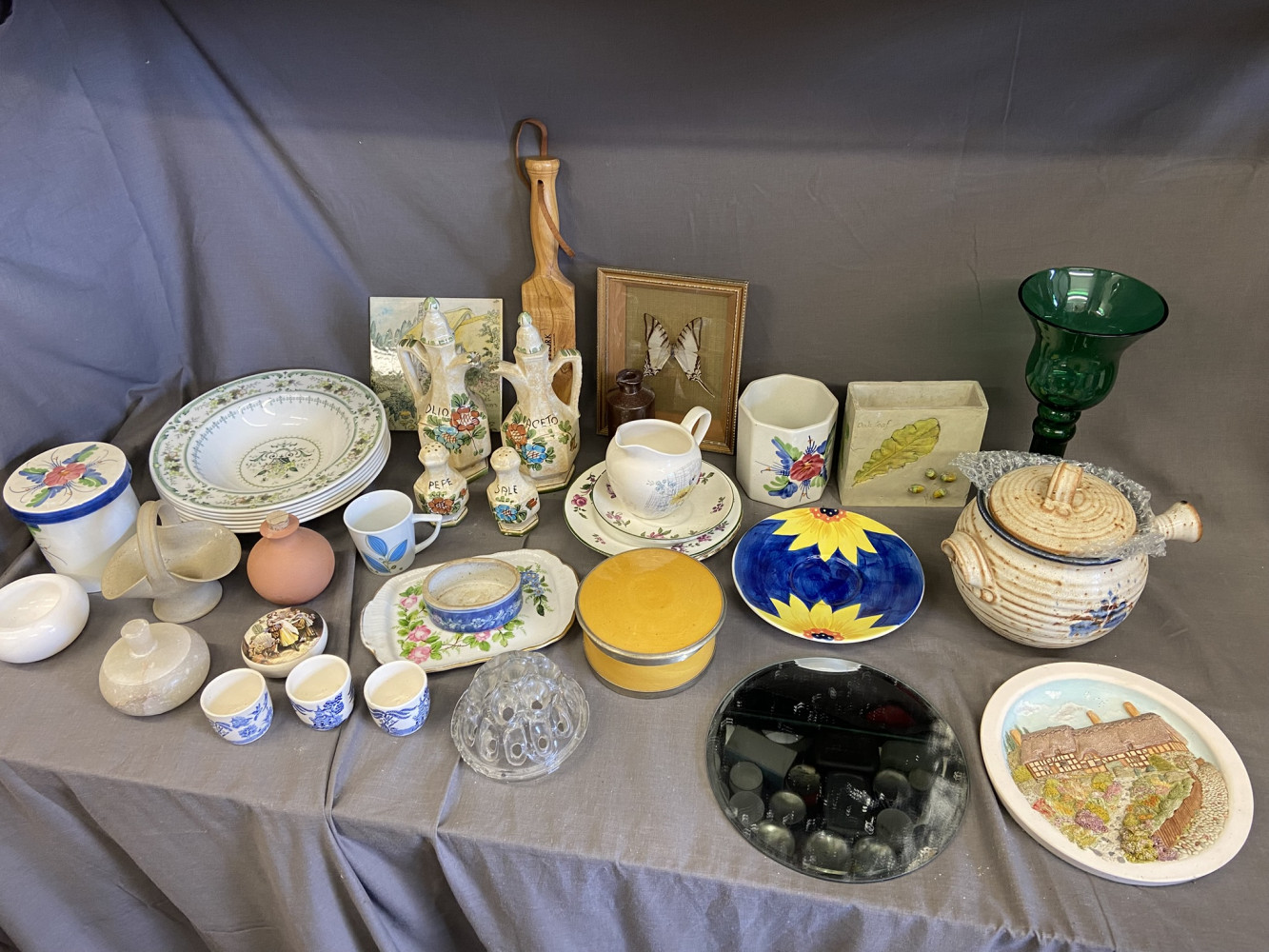 Mixed household China, glass and other items