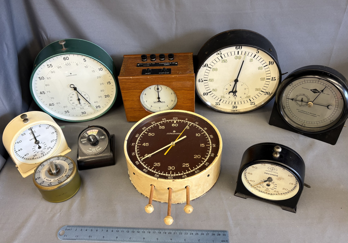 9 Antique and Vintage Mechanical Timers most seem to be working