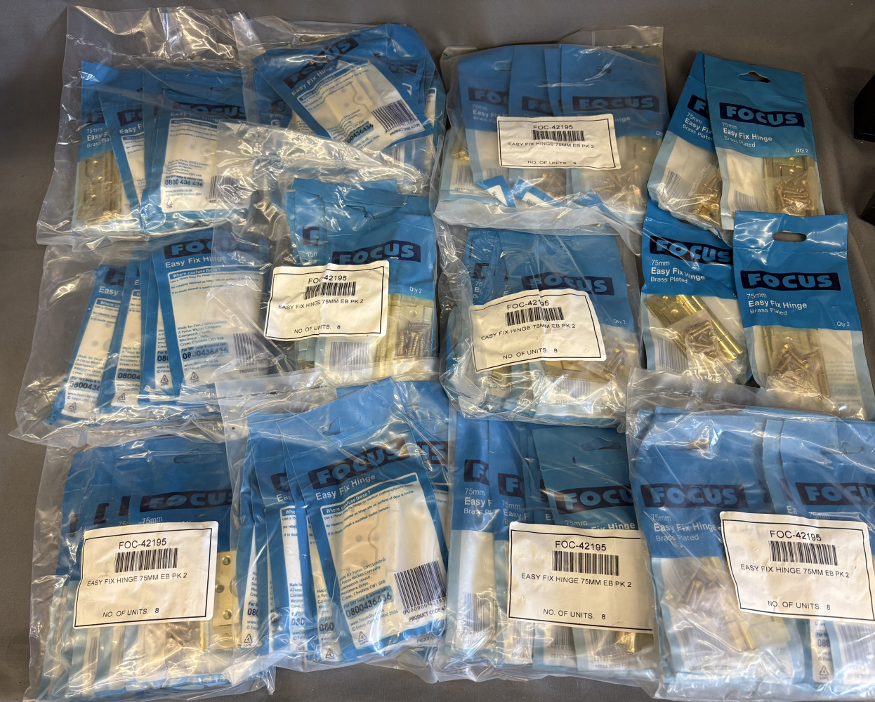 84 packs of brass plated hinges