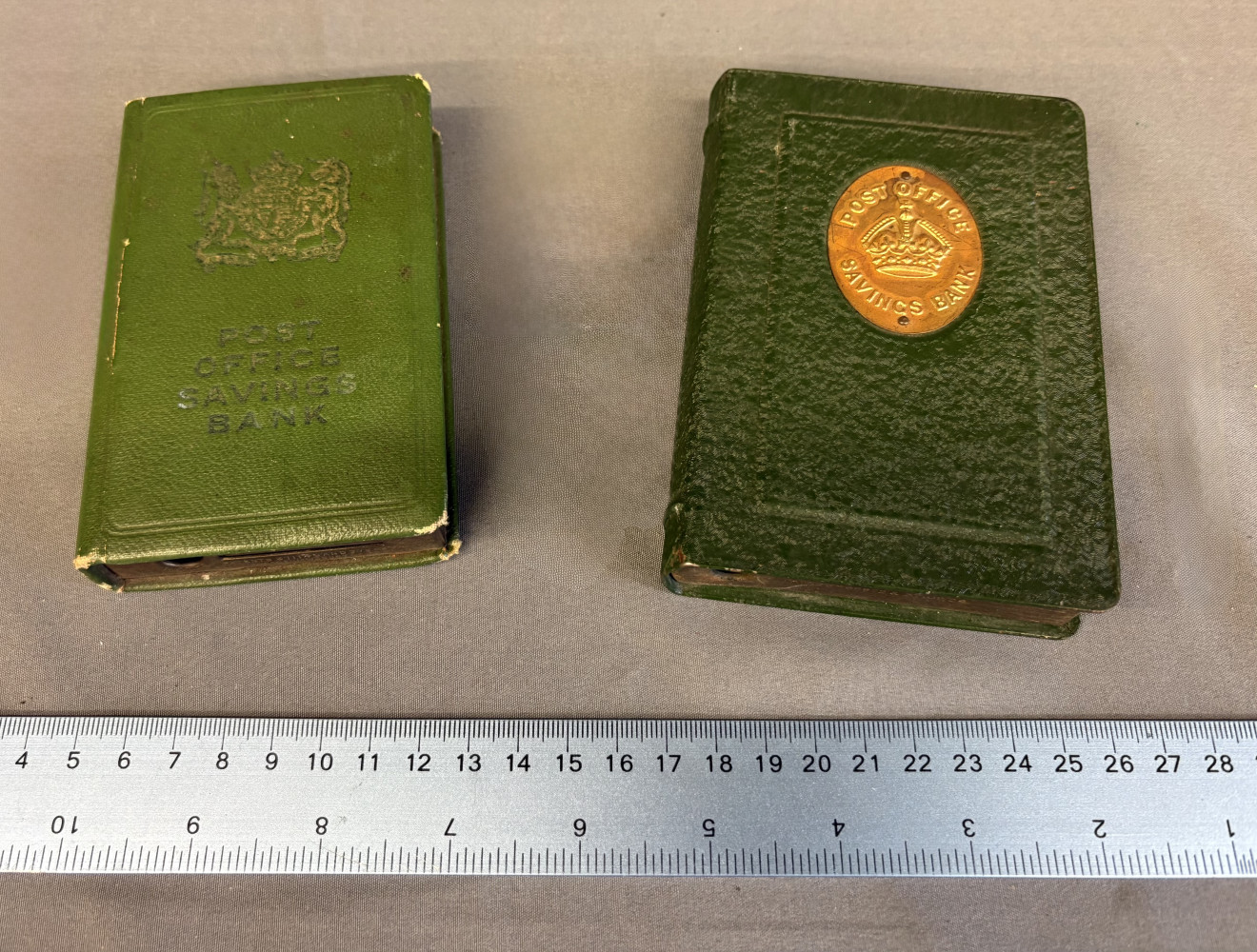 Two Vintage Post Office Savings Money Banks In the shape of a books no keys