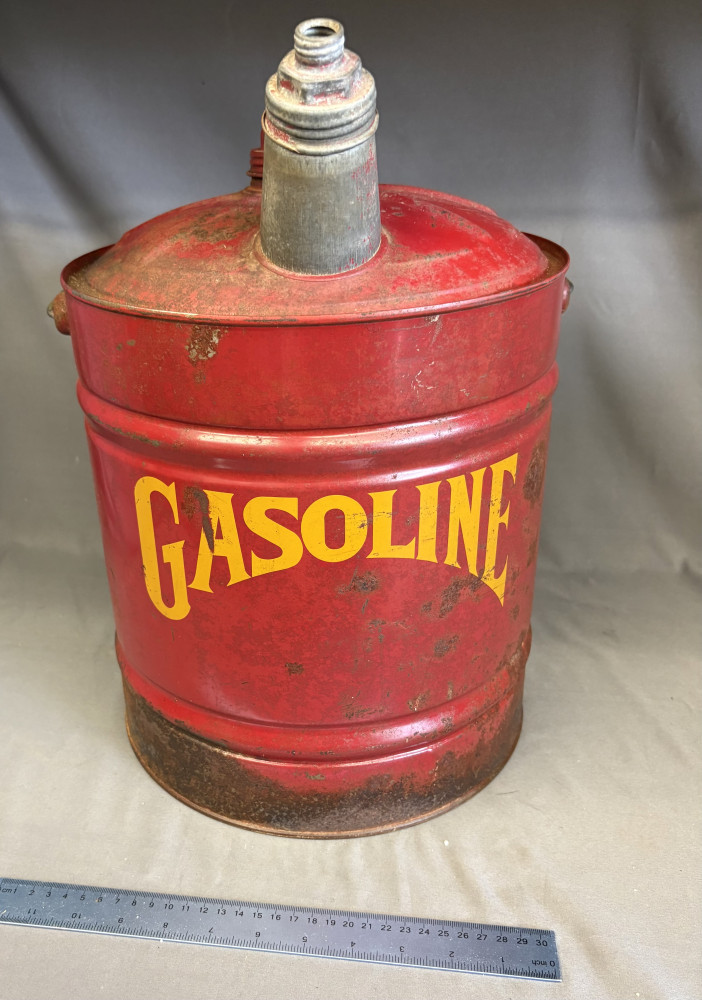 Vintage metal gasoline can