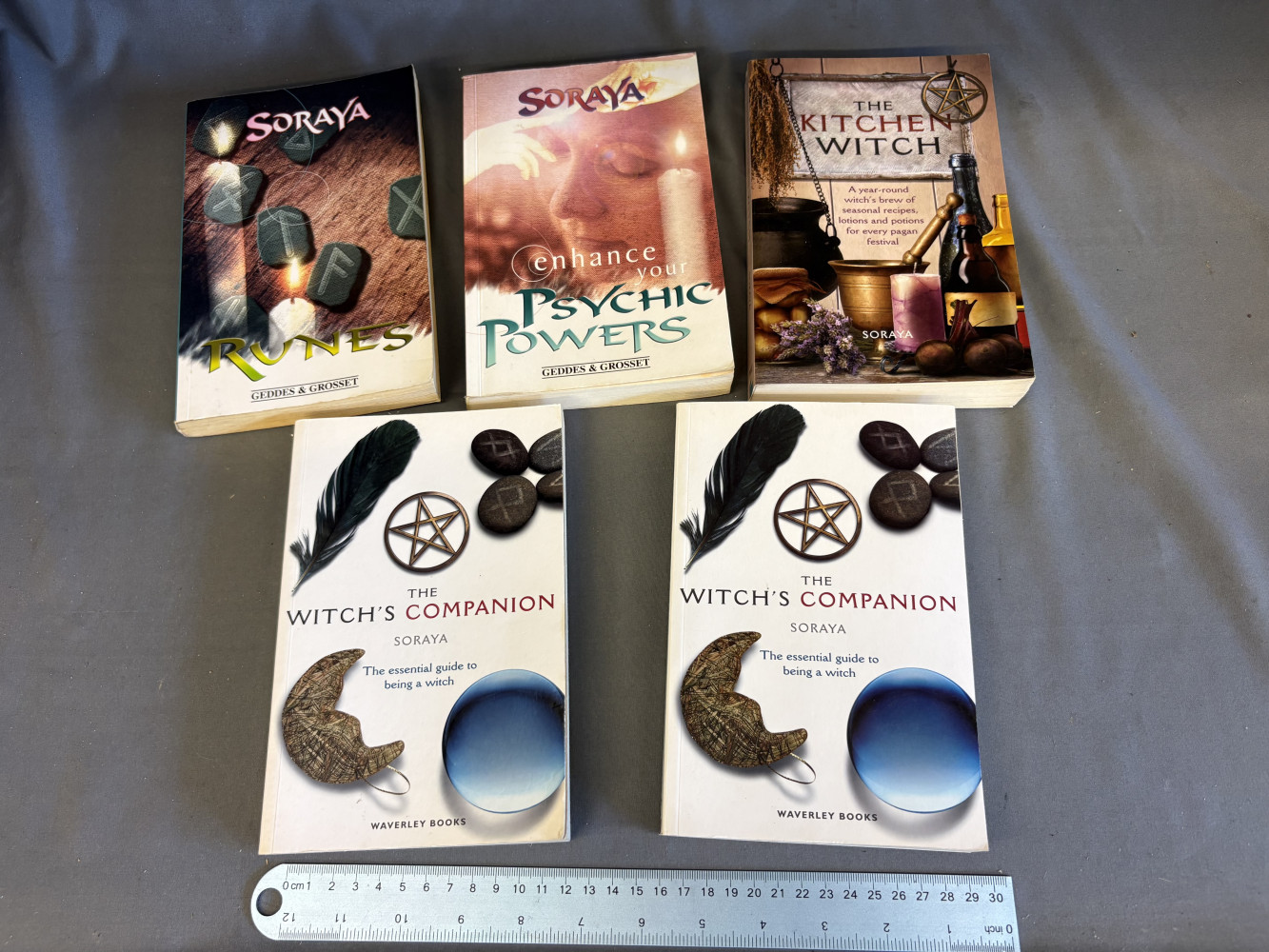 Five Witches books by Soraya two of which are signed, great Halloween gifts