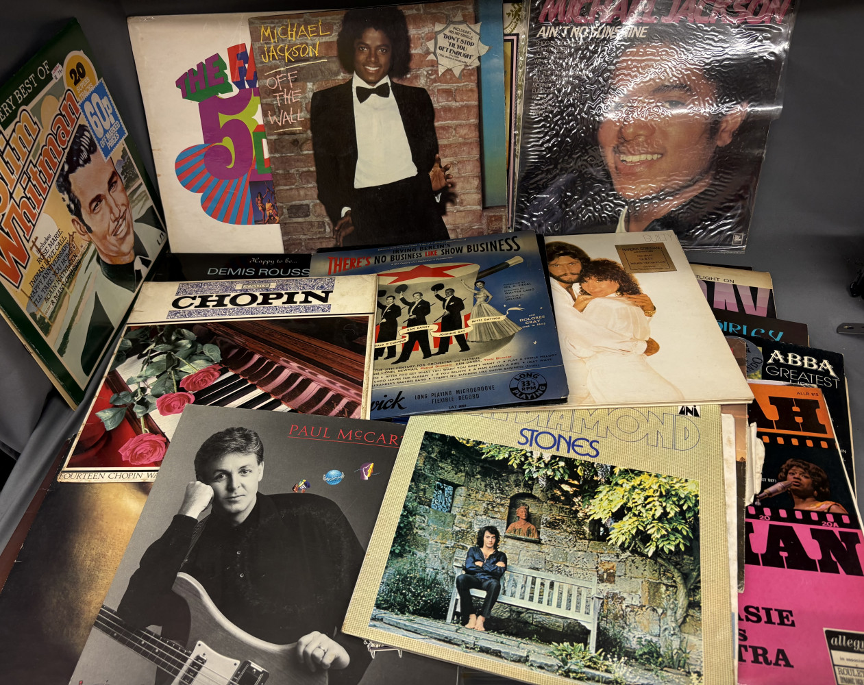 Michael Jackson and other records, approximately 30 or so