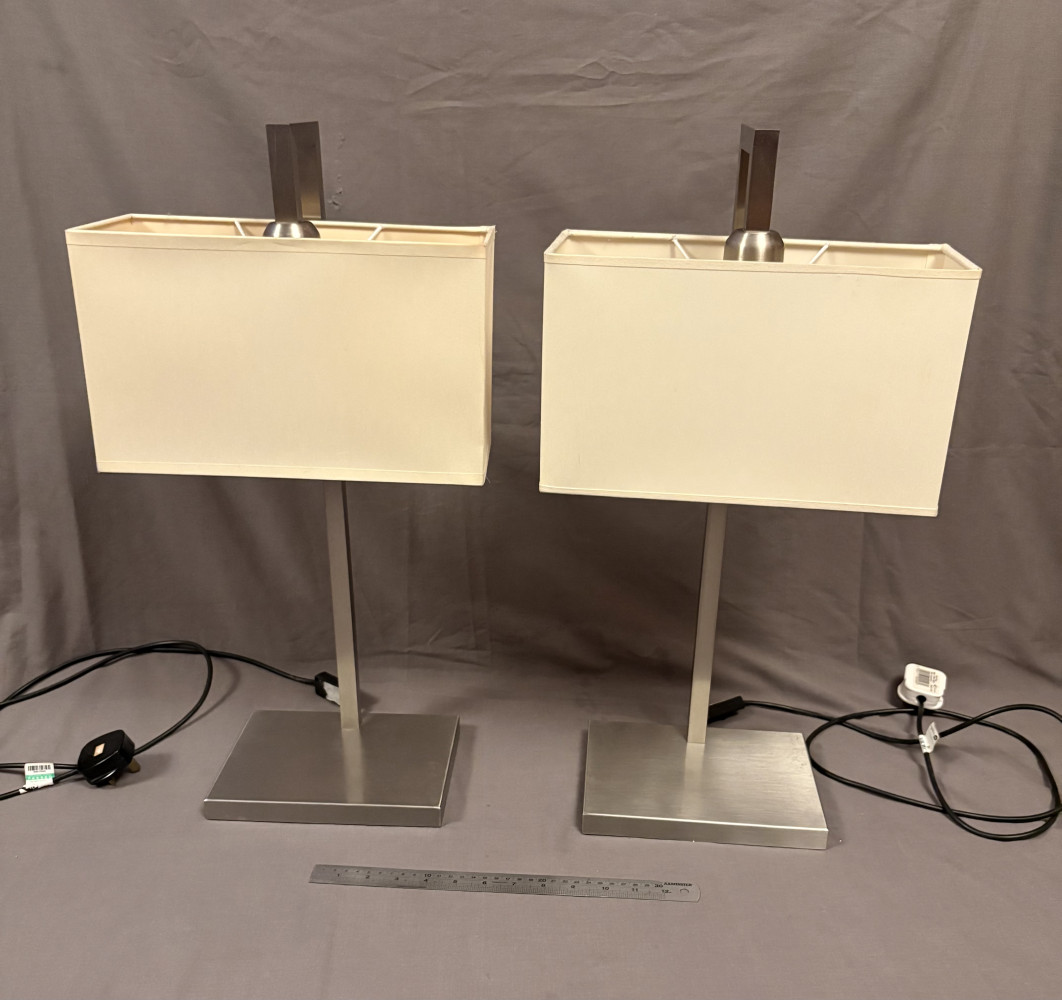 Pair of really smart trendy bed side table lamps  60cms tall