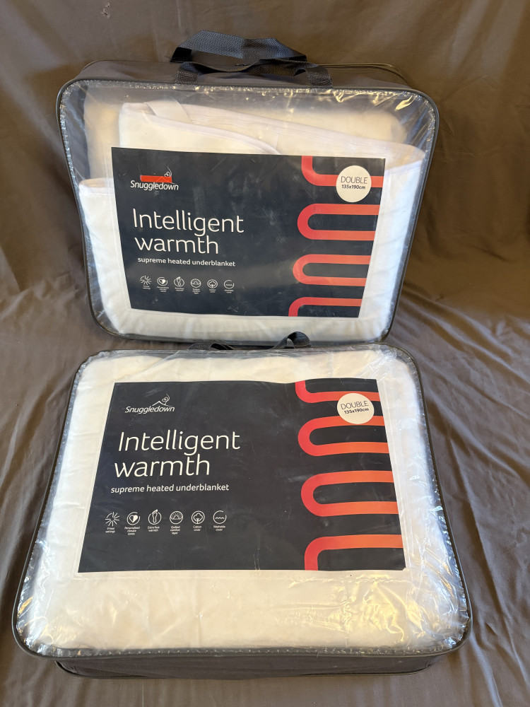 Two Snuggledown Intelligent Warmth Supreme Heated Underblankets in the Double size (135 x 190 cm) RRP £80 each in shops