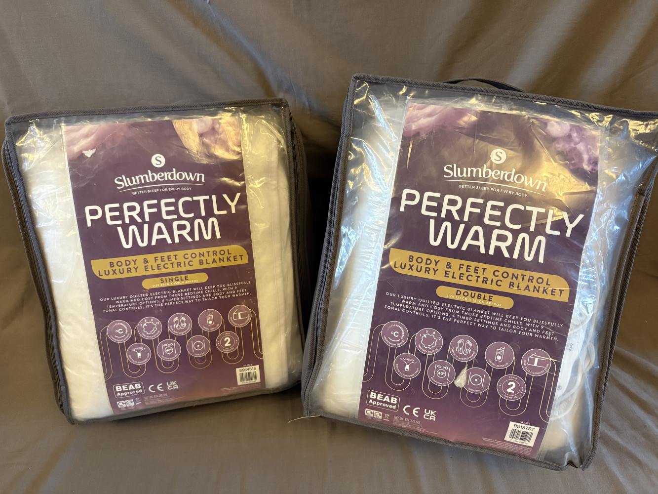 A single and double Slumberdown Perfectly Warm Body & Feet Control Luxury Electric Blanket