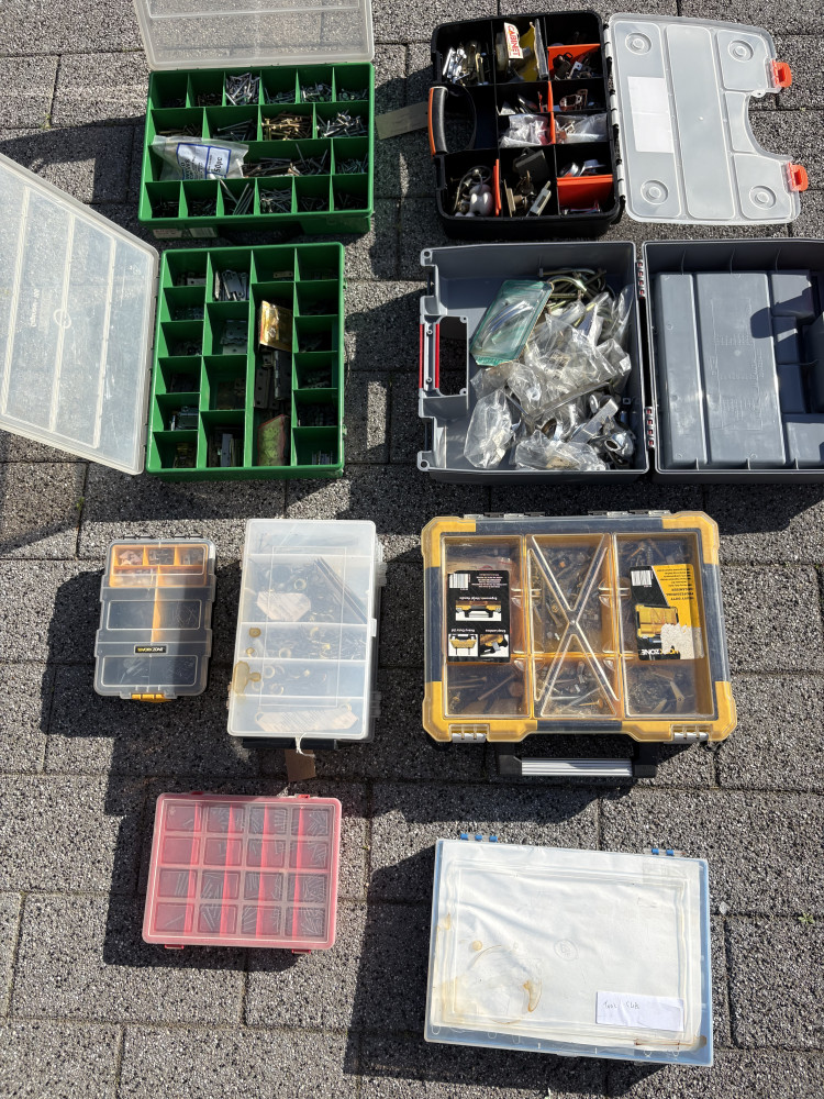 Huge job lot of fixtures and fixings, all tubs fully loaded would cost a fortune go to buy all this