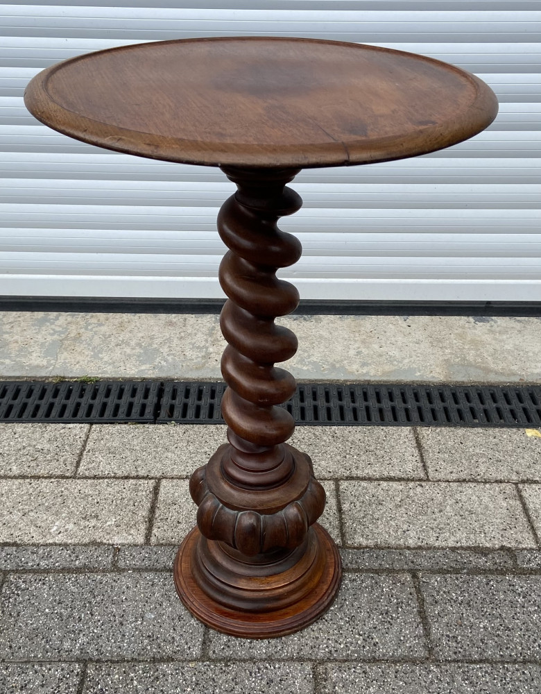 Wooden Barley twist side table 72cms high