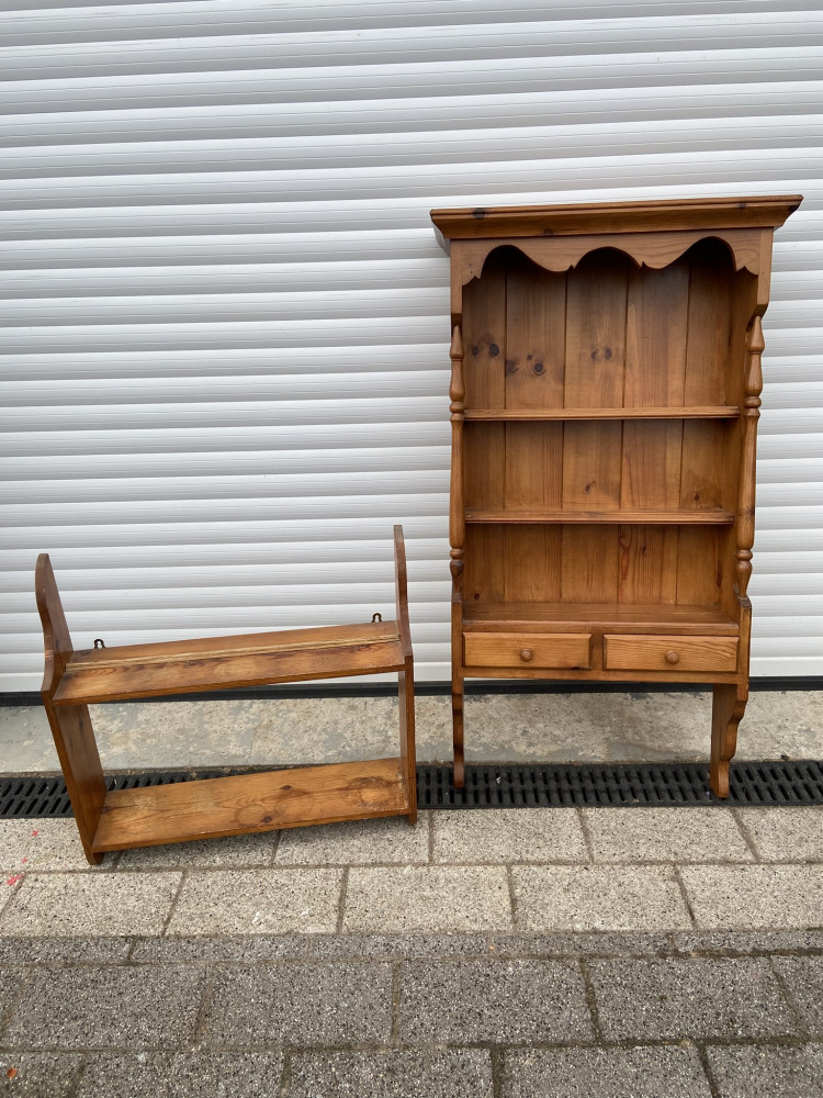 2 Pine kitchen wall units
