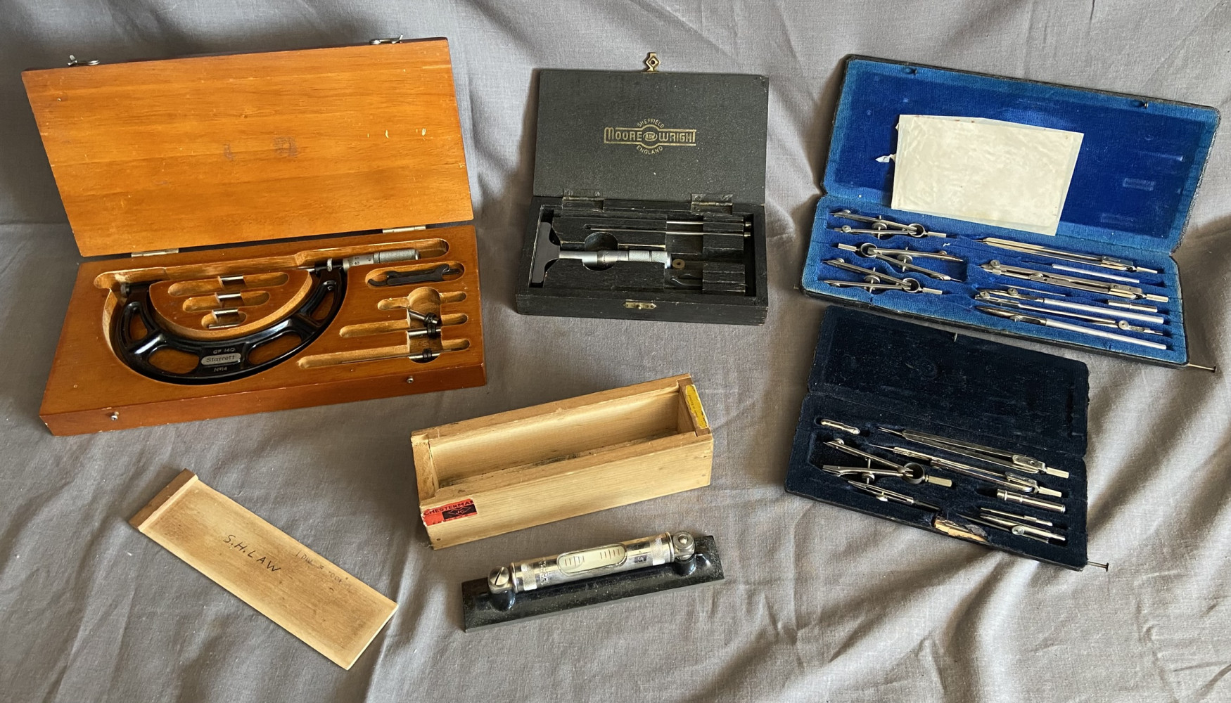 5 measuring tools including micrometers