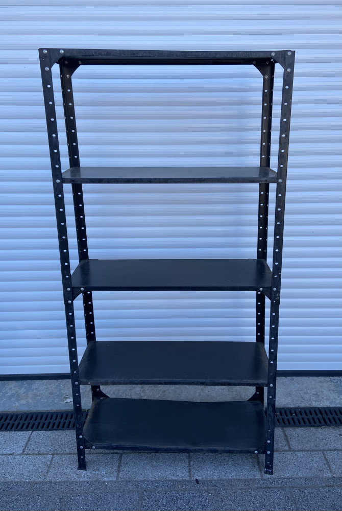Set of Black metal Garage Shelves